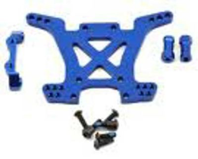 Plaque support amortisseur ARR alu bleu