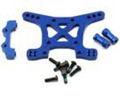 Plaque support amortisseur Avant alu bleu